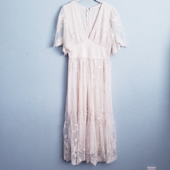 Baltic Born Clarisa Vintage Cream Lace Midi Dress - Picture 2 of 6